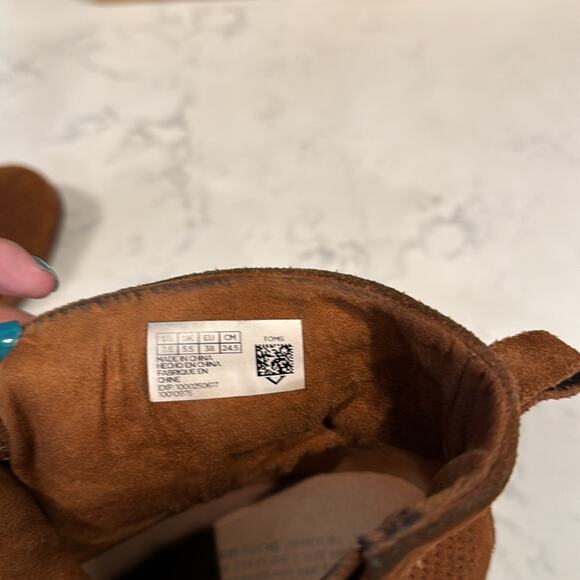 Toms Lunata Chestnut Suede Perforated Boots booties well worn still lots life - Picture 9 of 9